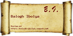Balogh Ibolya névjegykártya